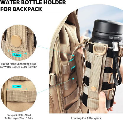 Molle Water Bottle Holder for 20 32 36 48 Oz Water Bottle